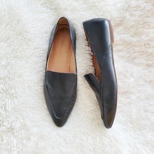 Madewell The Frances Skimmer Loafers in Black Leather